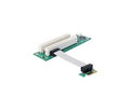 Delock Riser Card PCI Express x1 auf 2 x PCI 32 Bit 5 V mit flexiblem Kabel 9 cm links gerichtet