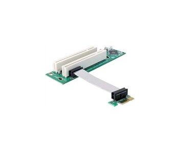 Delock Riser Card PCI Express x1 auf 2 x PCI 32 Bit 5 V mit flexiblem Kabel 9 cm links gerichtet