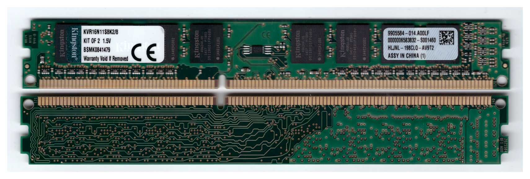 Kingston 8 GB (2x 4GB) Kit UDIMM DDR3-1600 KVR16N11S8K2/8