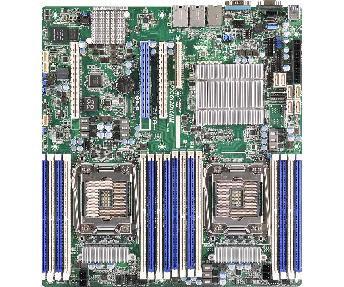ASRock Mainboard EP2C612D16NM E-ATX Dual Sockel 2011 Single