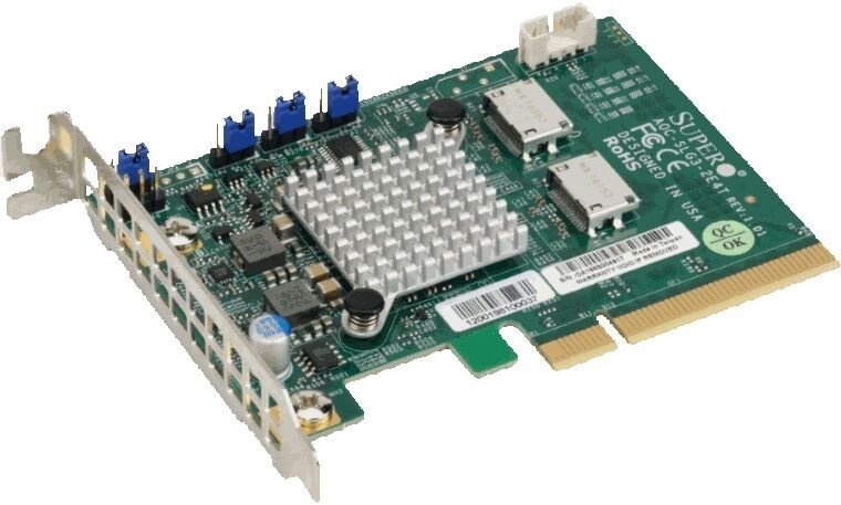 Supermicro 2-port NVMe HBA AOC-SLG3-2E4T
