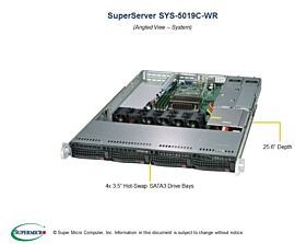 Supermicro Barebone SuperServer 1U Single Sockel 1151 SYS-5019C-WR