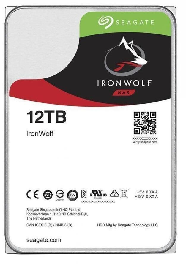 Seagate IronWolf NAS +Rescue ST12000VN0008 12000 GB 3,5" 88,9mm 7200rpm SATA-3 24/7 512e