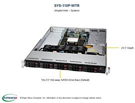 Supermicro Barebone UP SuperServer 1U Single Sockel 4189 SYS-110P-WTR