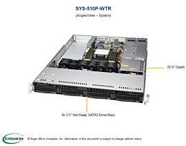 Supermicro Barebone UP SuperServer 1U Single Sockel 4189 SYS-510P-WTR
