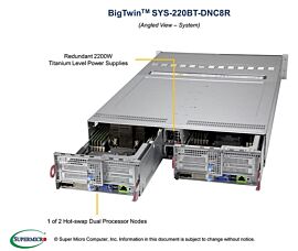 Supermicro Barebone BigTwin SuperServer 2U Dual Sockel 4189 SYS-220BT-DNC8R Complete System Only