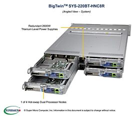 Supermicro Barebone BigTwin SuperServer 2U Dual Sockel 4189 SYS-220BT-HNC8R Complete System Only
