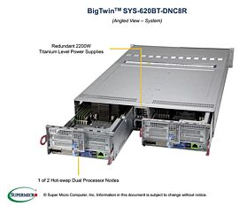 Supermicro Barebone BigTwin SuperServer 2U Dual Sockel 4189 SYS-620BT-DNC8R Complete System Only