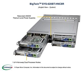 Supermicro Barebone BigTwin SuperServer 2U Dual Sockel 4189 SYS-620BT-HNC8R Complete System Only