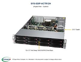 Supermicro Barebone UP Storage SuperServer 2U Single Sockel 4189 SSG-520P-ACTR12H