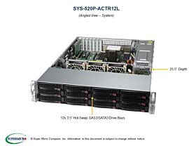 Supermicro Barebone UP Storage SuperServer 2U Single Sockel 4189 SSG-520P-ACTR12L