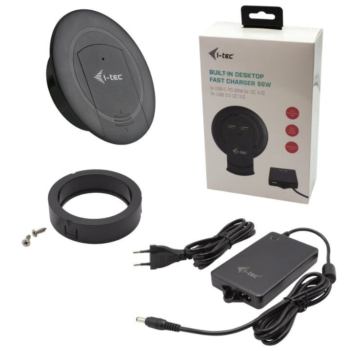 i-tec Ladegerät Desktop Fast Charger CHARGER96WD Ausgang 3x USB 96 Watt