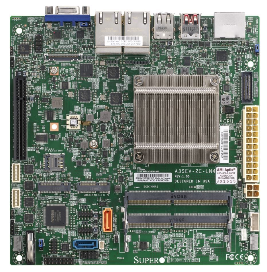 Supermicro Mainboard A3SEV-2C-LN4 mini-ITX Atom x6211E (2C/2T) 1.3 GHz Bulk