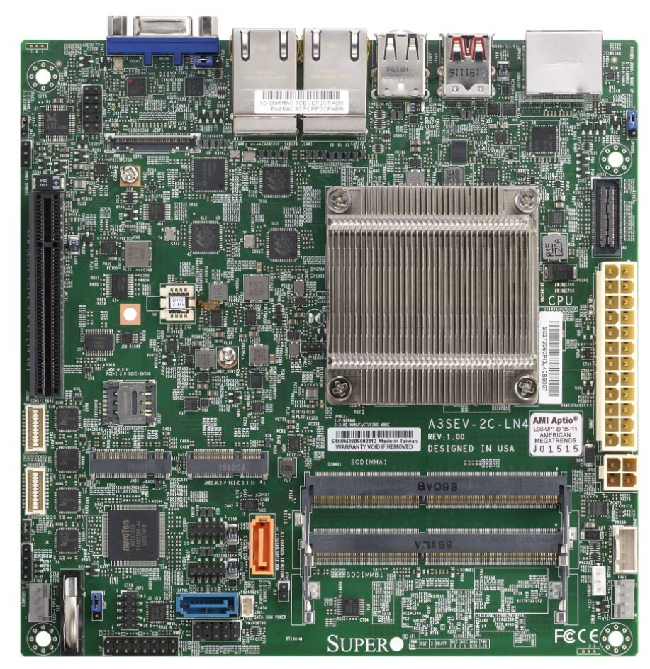 Supermicro Mainboard A3SEV-4C-LN4 mini-ITX Atom x6425E (4C/4T) 2.0 GHz Single