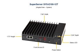 Supermicro Barebone SuperServer Intel Core i7 1185GRE (2C/4T) 1,8 GHz SYS-E100-12T-H