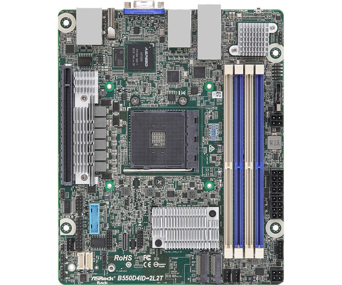 ASRock Mainboard B550D4ID-2L2T mini-ITX Sockel AM4 Single