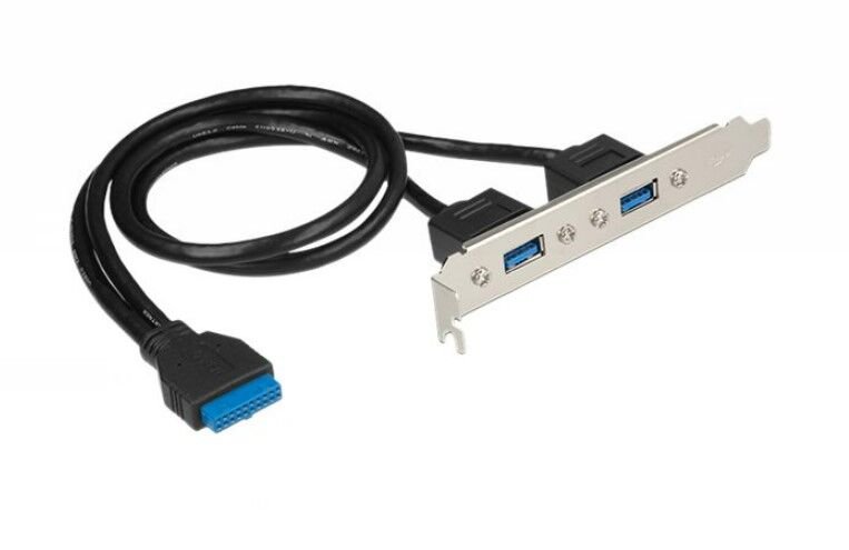 Delock Slot bracket USB-Konsole 2x 9-polige Typ-A (w) 19-poliger USB 3.0 Kopf (w) FP