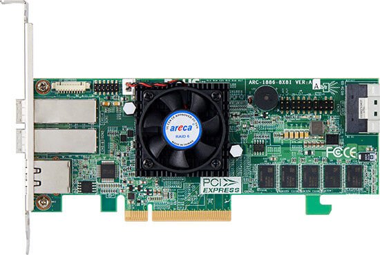Areca Raid Controller ARC-1886-4X8I 8-Port Tri Mode PCIe 4.0 x8 4x SFF 8644 (extern) LP