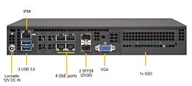 Supermicro Barebone IoT SuperServer 1U Intel Xeon D-1747NTE (10C/20T) 2,5 GHz SYS-E300-12D-10CN6P