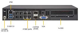 Supermicro Barebone IoT SuperServer 1U Intel Xeon D-1718T (4C/8T) 2,6 GHz SYS-E300-12D-4CN6P