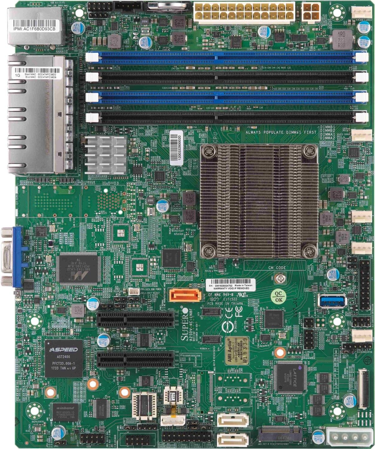 Supermicro Mainboard A2SDV-8C-LN8F flex-ATX Atom C3758 (8C/8T) 2.2 GHz Bulk