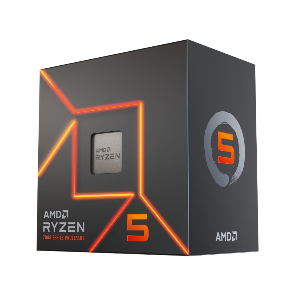 AMD CPU Ryzen 5 7600 (6C/12T) 3.8 GHz (5.1 GHz Turbo) Boxed Sockel AM5 TDP 65W