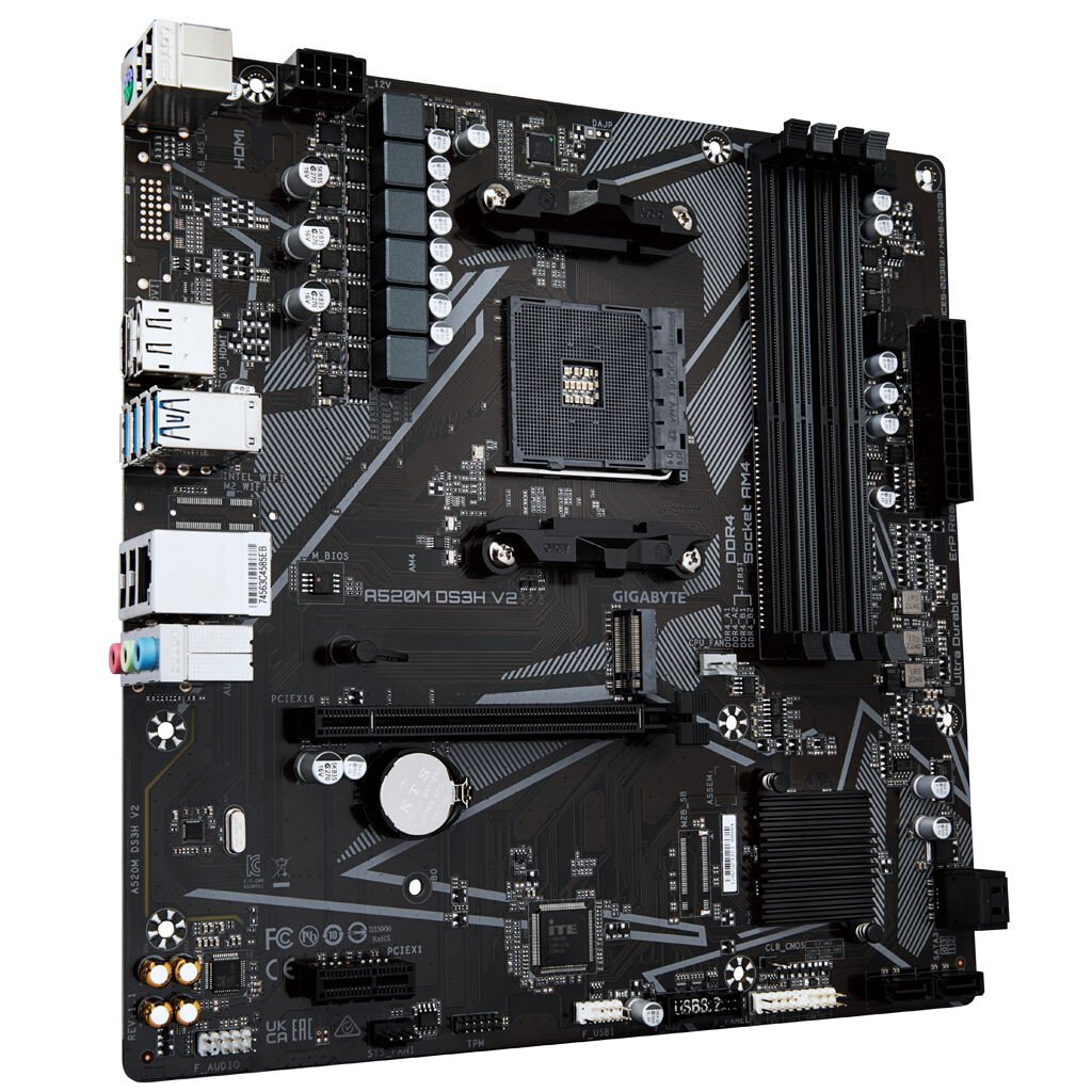Gigabyte Mainboard A520M DS3H V2 (rev. 1.0) micro-ATX Sockel AM4 Retail