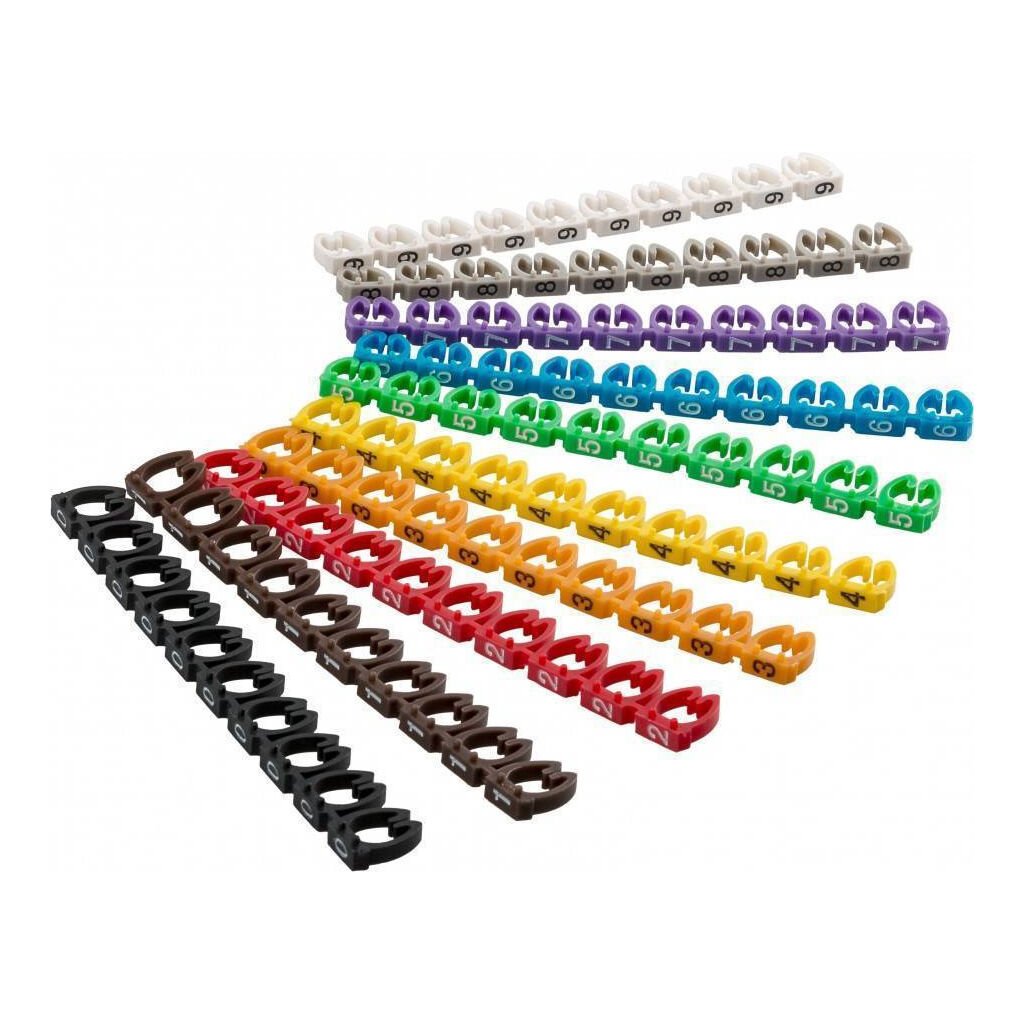 Goobay Kabelmarkierer Clips 6,0mm 72515 Ziffern 0-9 mehrfarbig 5,6 bis 7,4mm