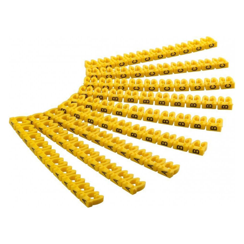 Goobay Kabelmarkierer Clips 4,0mm 72517 Buchstaben A-C gelb 3,8 bis 5,9mm