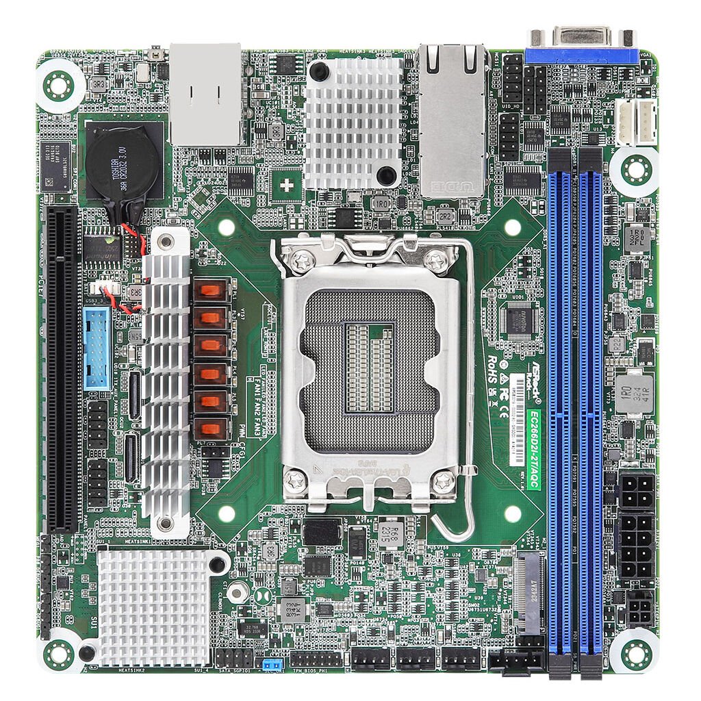 ASRock Mainboard EC266D2I-2T/AQC mini-ITX Sockel 1700 DDR5-only Single