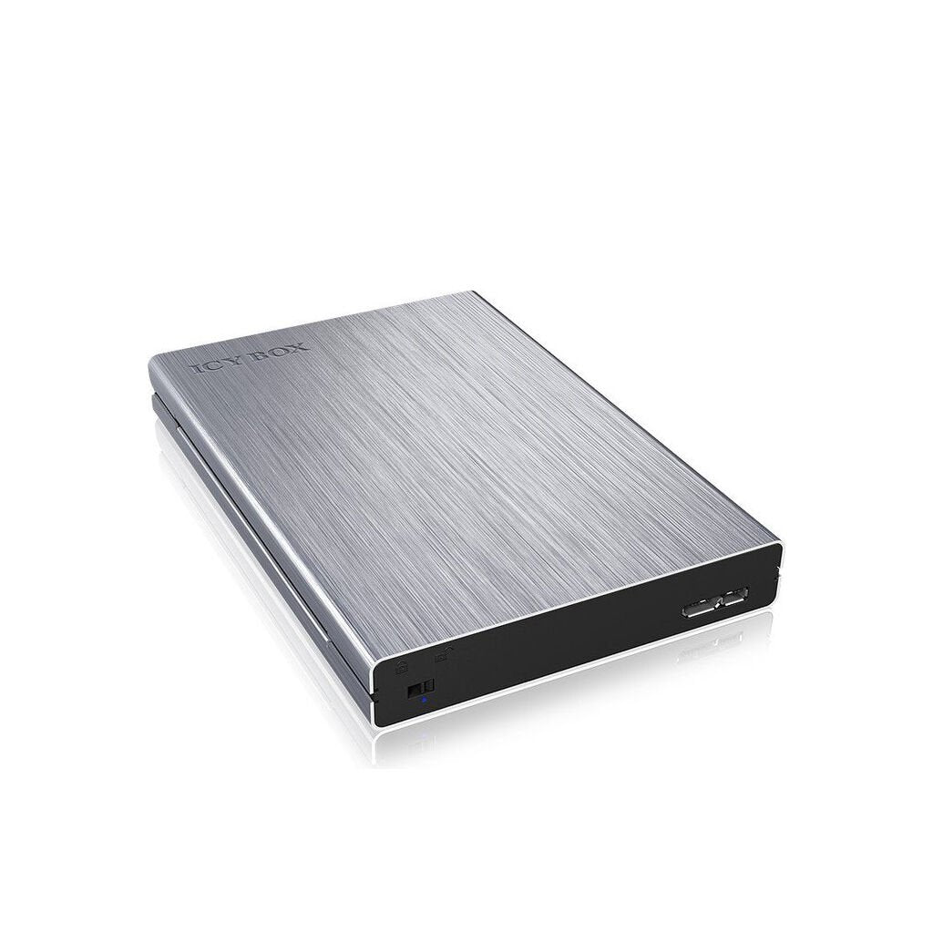 ICY BOX IB-241WP Memory/Storagegehäuse extern with Datenanzeige for 2,5" (6,4cm) SATA3 zu USB-B 3.2 silber
