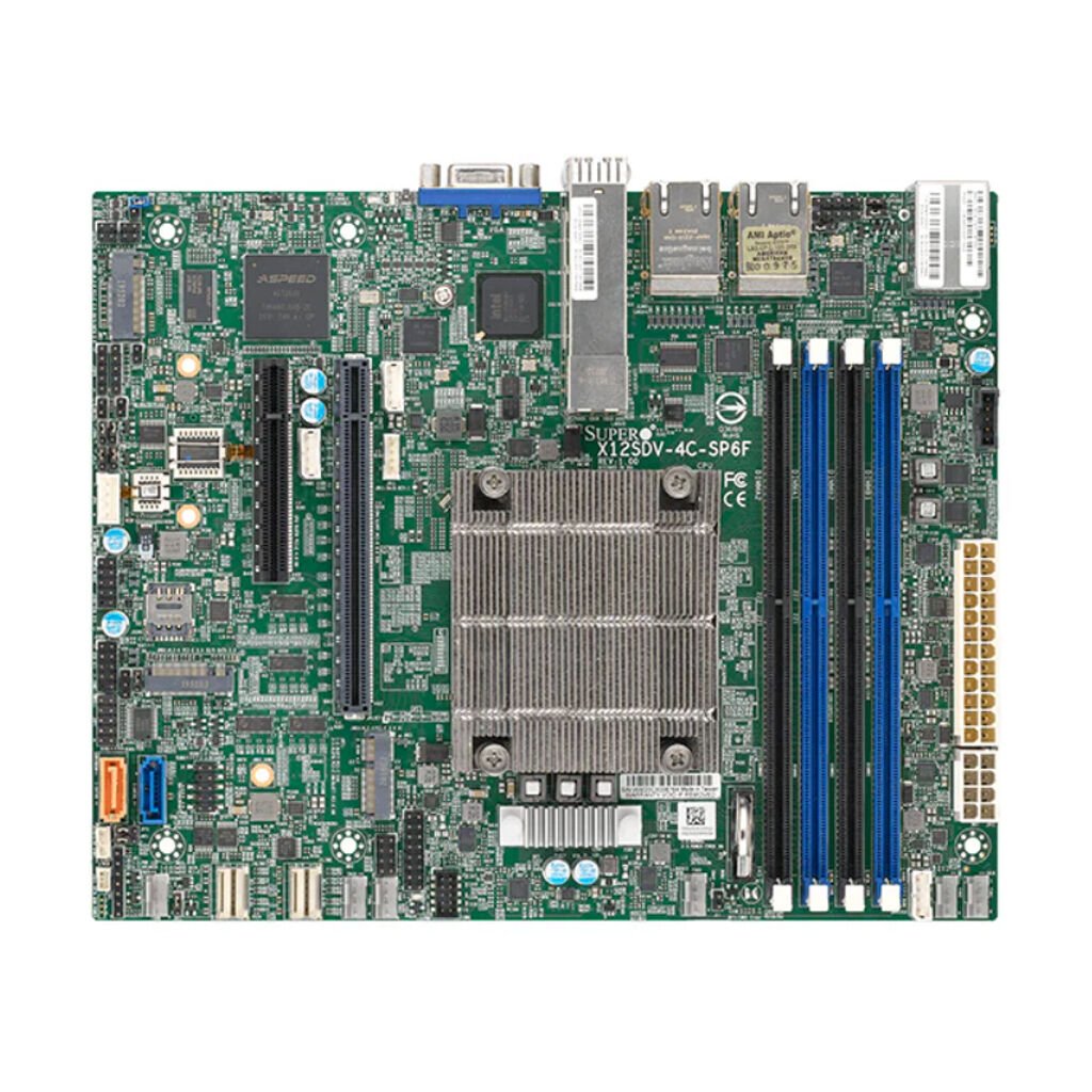 Supermicro Mainboard X12SDV-10CR-SP6F flex-ATX Xeon D-1844T (10C/20T) 2.0 GHz Single