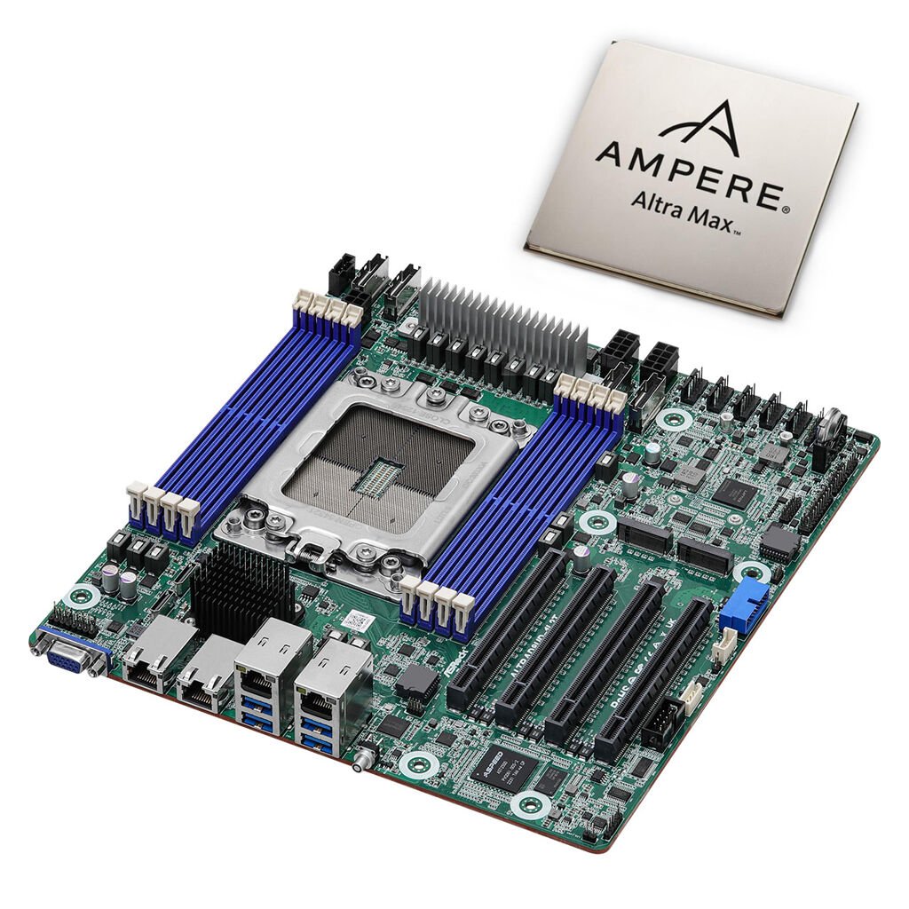 ASRock Mainboard Kit ALTRAD8UD-1L2T/M128-26 Single Sockel 4926 mit Ampere Altra Max M128-28 2,6 GHz 128 Bit 190W