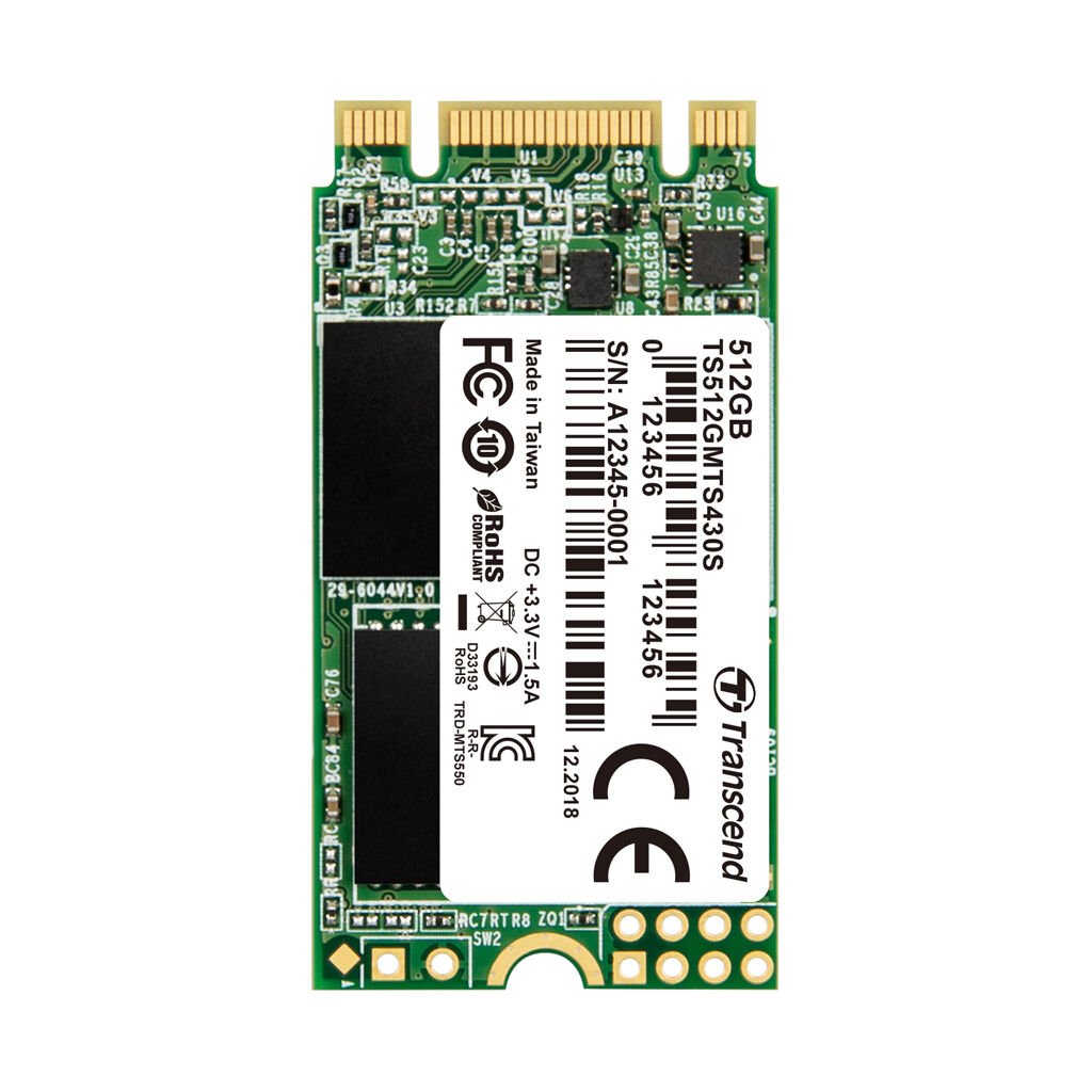 Transcend 430S TS512GMTS430S 512 GB 0,30 DPWD M.2 2242 SATA-3 SSD