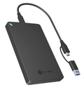ICY BOX IB-201T-CU31 Memory/Storagegehäuse extern for 2,5" (6,4cm) SATA HDD/SSD zu USB-C/A Kombikabel
