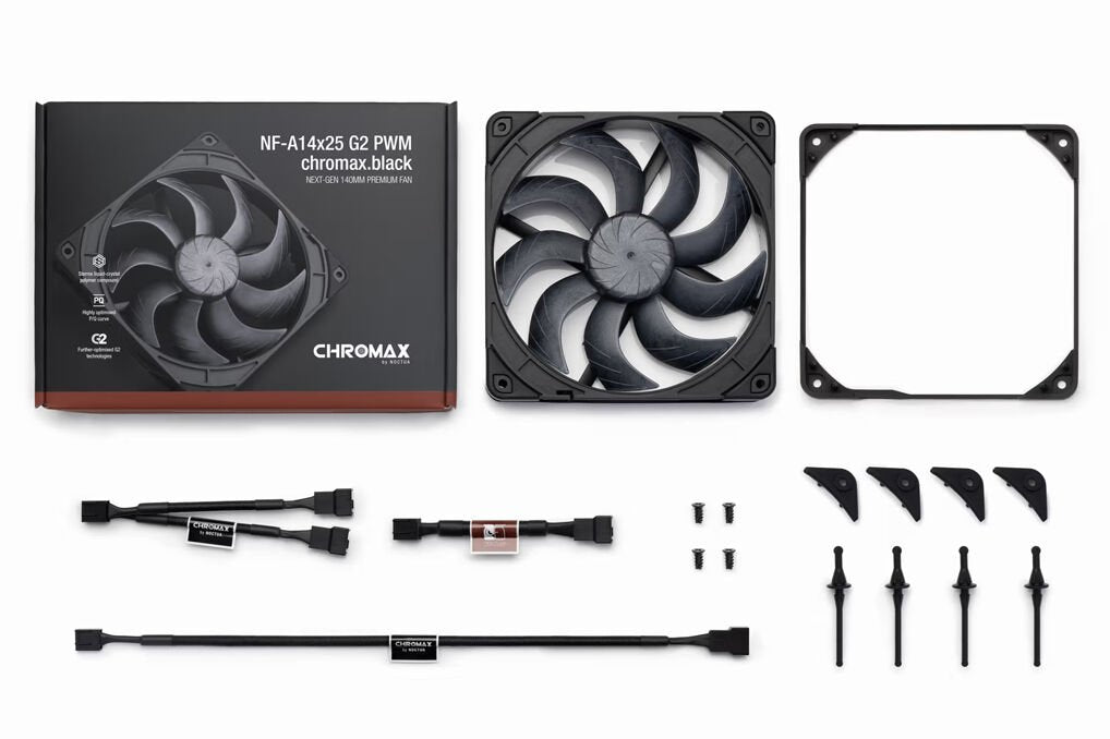 Noctua NF-A14x25 G2 PWM chromax.black Chassislüfter 140 mm