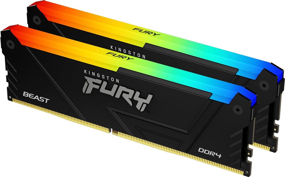 Kingston Fury Beast 64 GB RGB (2x 32GB) Kit UDIMM DDR4-3200 KF432C16BB2AK2/64
