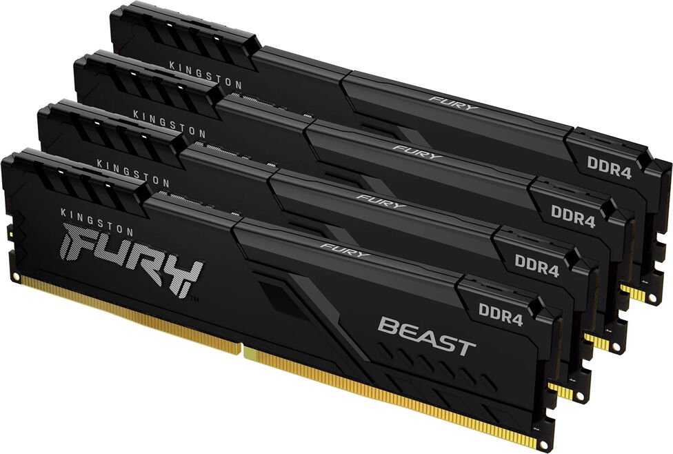 Kingston Fury Beast 128 GB (4x 32GB) Kit UDIMM DDR4-3200 KF432C16BBK4/128