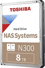 Toshiba N300 NAS Systems MN10ADA800S 8000 GB 3,5" 88,9mm 7200rpm SATA-3 24/7 512e