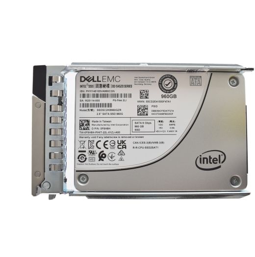 Dell Intel D3-S4520 Series 2.5" 960GB 6GBPS SATA SSD Drive - F6H8H SSDSC2KB960GZR