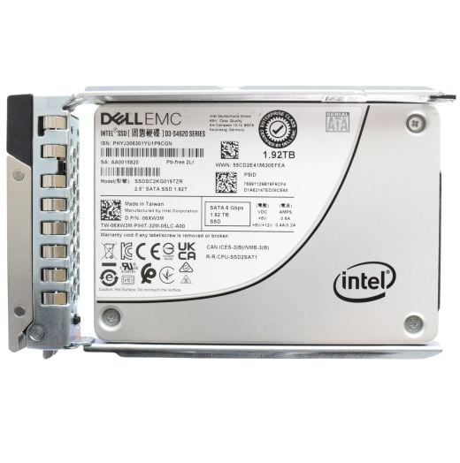 Dell Intel D3-S4620 Series 2.5" 1.92TB 6GBPS MU SATA SSD Drive - 6XW3M SSDSC2KG019TZR