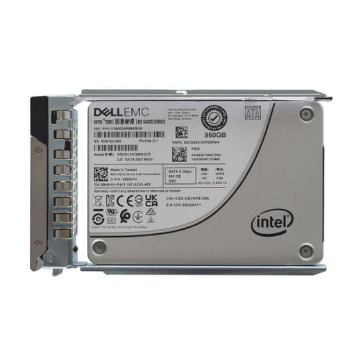 Dell Intel D3-S4620 Series 2.5" 960GB MU 6GBPS SATA SSD Drive - 8MHYH SSDSC2KG960GZR