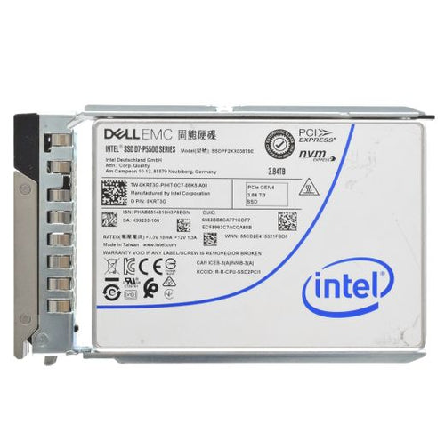 Dell Intel D7-P5500 Series 2.5" 3.84TB Gen 4 NVMe RI SSD Drive - KRT3G SSDPF2KX038T9E