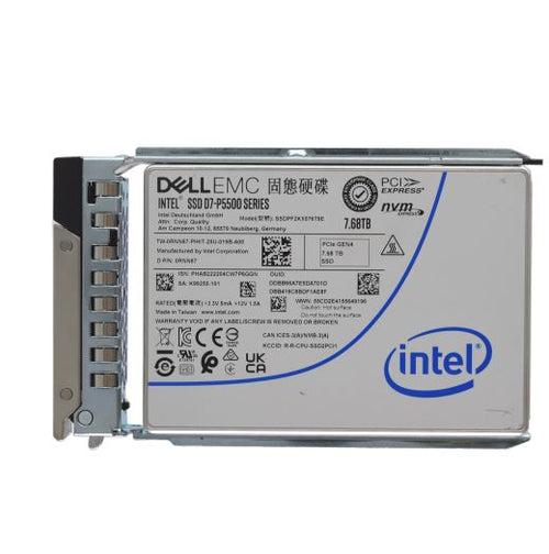 Dell Intel D7-P5500 Series 2.5" 7.68TB Gen 4 NVMe SSD Drive - RNN67 SSDPF2KX076T9E