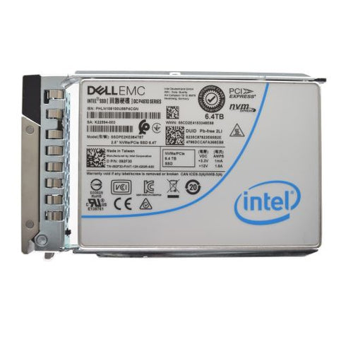 Dell Intel DC P4610 Series 2.5" 6.4TB Gen 4 NVMe MU SSD Drive - 92F30 SSDPE2KE064T8T