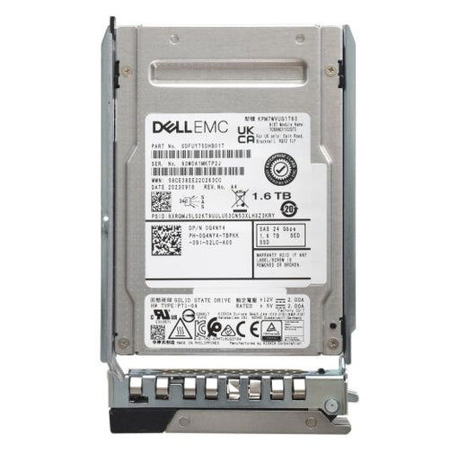 Dell Kioxia 2.5" 1.6TB 24GBPS MU SAS SSD Drive - G4NY4 KPM7WVUG1T60