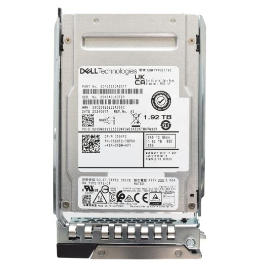 Dell Kioxia 2.5" 1.92TB 12GBPS MU SED SAS SSD Drive - 59XF2 KRM7VVUG1T92