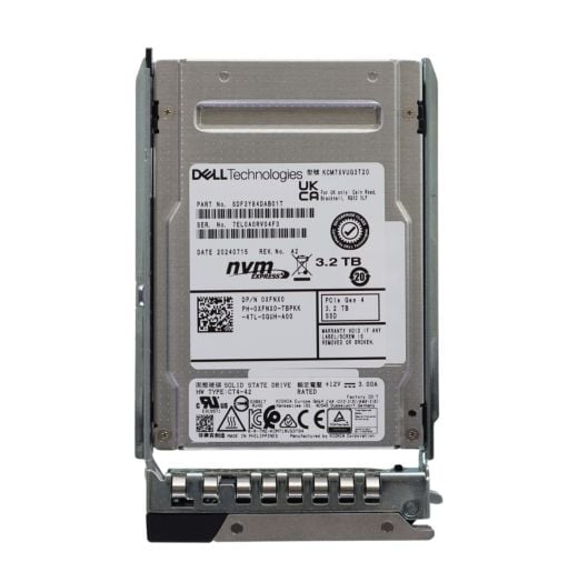 Dell Kioxia 2.5" 3.2TB Gen 4 MU NVMe SSD Drive - XFNX0 KCM7XVUG3T20