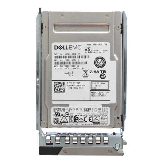 Dell Kioxia 2.5" 7.68TB 12GBPS RI SAS SSD Drive - PD02Y KPM6XRUG7T68