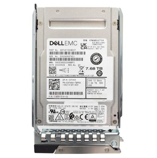 Dell Kioxia 2.5" 7.68TB 12GBPS RI SED SAS SSD Drive - XF4KH KPM6WRUG7T68
